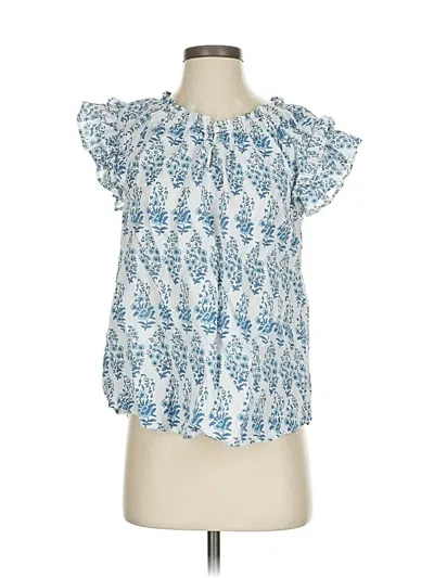 Pre-owned St. John's Bay Short Sleeve Blouse In Blue