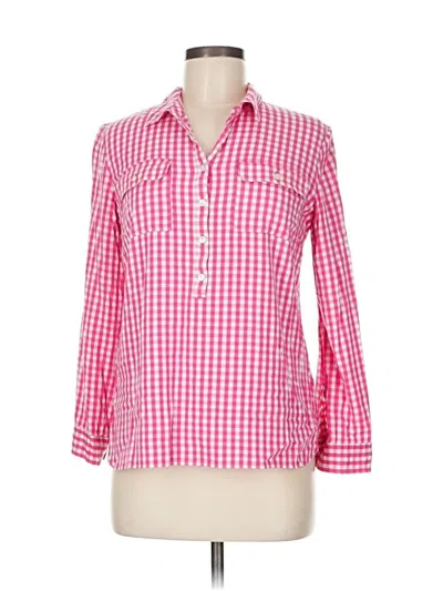 Pre-owned Talbots 3/4 Sleeve Button Down Shirt In Pink