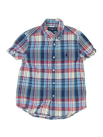 Pre-owned Ralph Lauren Kids' Short Sleeve Button Down Shirt In Blue