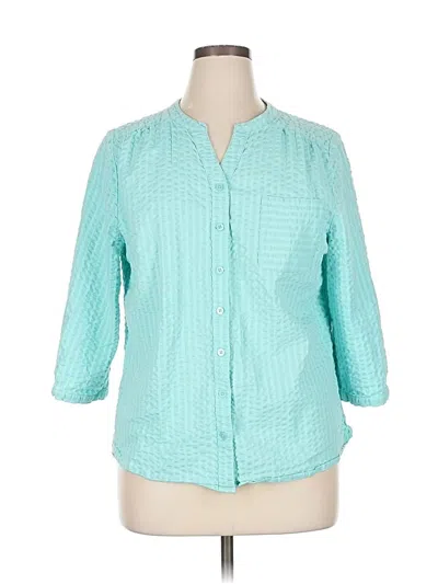Pre-owned D&co. 3/4 Sleeve Blouse In Blue