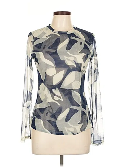 Pre-owned Motf Long Sleeve Blouse In Silver