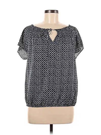 Pre-owned Ann Taylor Short Sleeve Blouse In Black