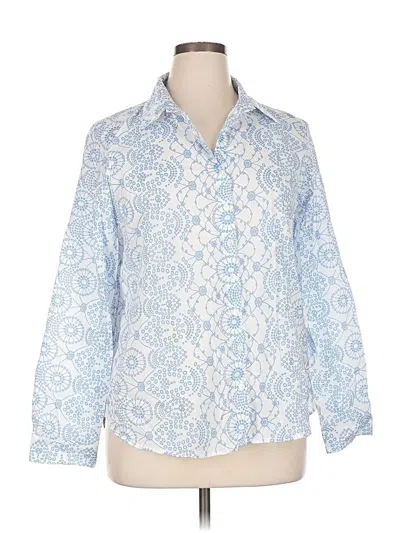 Pre-owned Zoey & Leelo 3/4 Sleeve Button Down Shirt In Blue