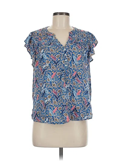 Pre-owned Knox Rose Short Sleeve Blouse In Blue