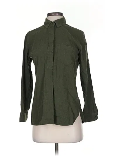 Pre-owned Madewell Long Sleeve Blouse In Green
