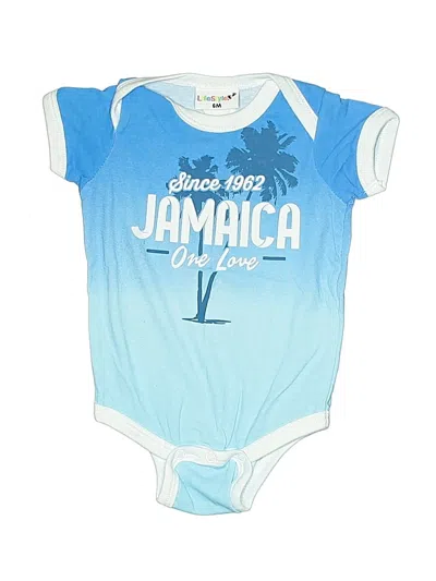 Pre-owned O8 Lifestyle Babies' Short Sleeve Onesie In Blue
