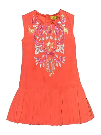 Pre-owned Nicole Miller Kids' Dress In Orange