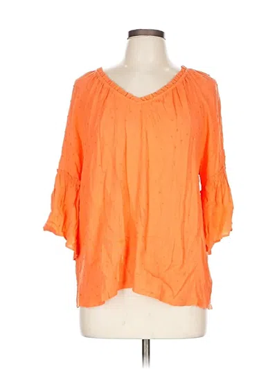 Pre-owned The Pioneer Woman 3/4 Sleeve Blouse In Orange
