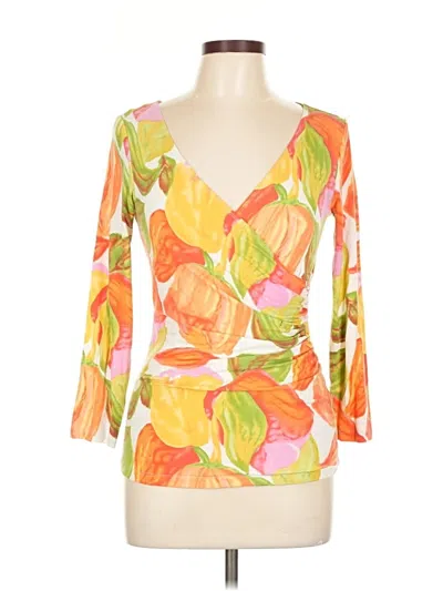 Pre-owned Cabi 3/4 Sleeve Blouse In Orange
