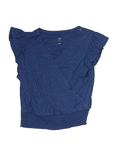 Pre-owned Gap Kids' Short Sleeve Top Blue Scoop Neck Tops