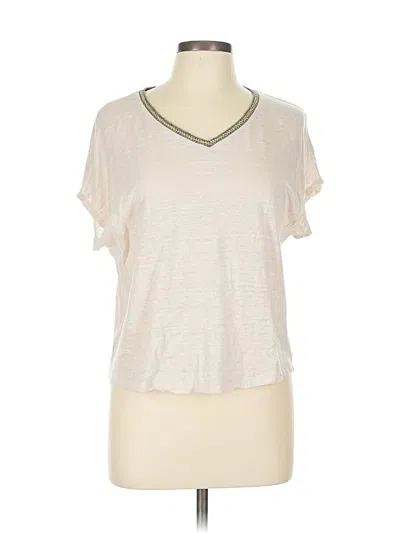 Pre-owned Rachel Zoe Short Sleeve Top Ivory V Neck Tops In White