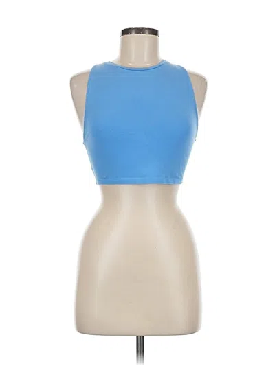 Pre-owned Zara Tank Top Blue Halter Neckline Tops