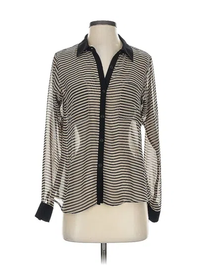Pre-owned H.i.p. Happening In The Present Long Sleeve Blouse In Silver