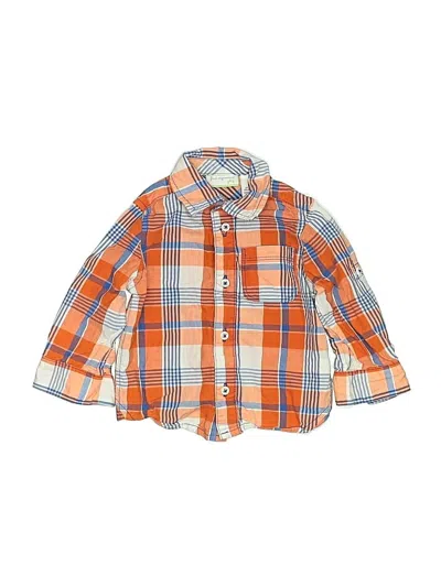 Pre-owned First Impressions Babies' Long Sleeve Button Down Shirt In Orange