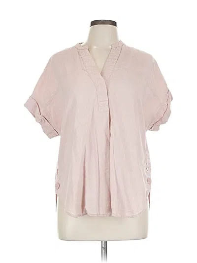 Pre-owned Nicole Miller Short Sleeve Blouse In Pink