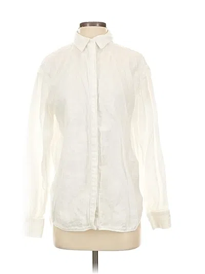 Pre-owned Athleta Long Sleeve Blouse In White