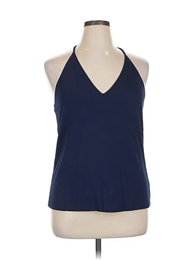 Trina Turk Sleeveless Top Blue Halter Neckline Tops In Blue