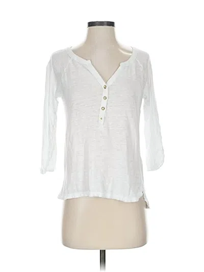 Pre-owned Lilly Pulitzer 3/4 Sleeve Henley Shirt In White