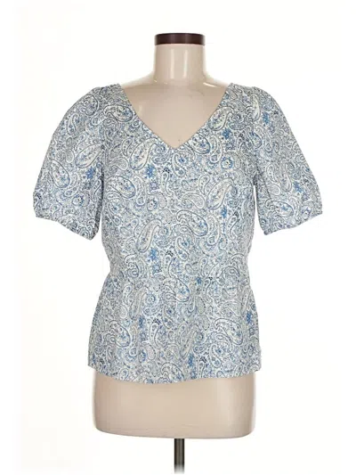 Pre-owned Talbots Short Sleeve Blouse In Blue