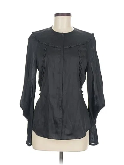 Pre-owned Gap Long Sleeve Blouse In Black