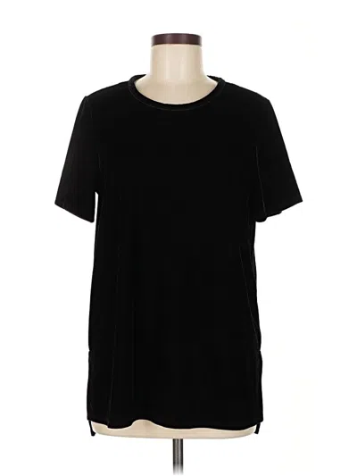 Pre-owned Two By Vince Camuto Short Sleeve Top Black Crew Neck Tops