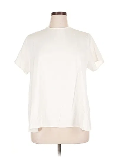 Pre-owned Uniqlo Short Sleeve Blouse In White