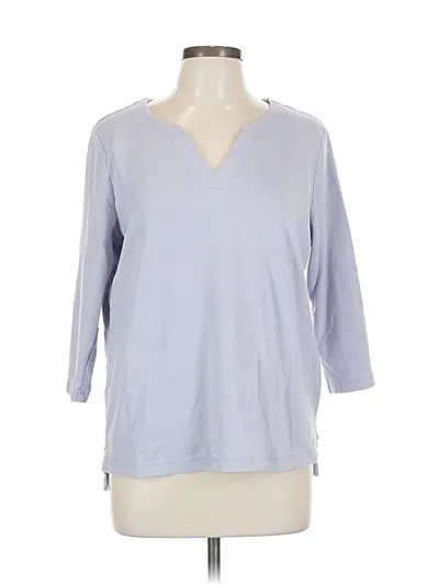 Pre-owned Orvis 3/4 Sleeve Top Blue V Neck Tops