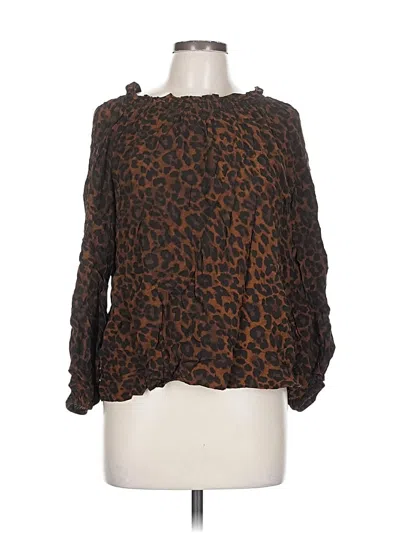 Pre-owned Talbots 3/4 Sleeve T-shirt In Brown