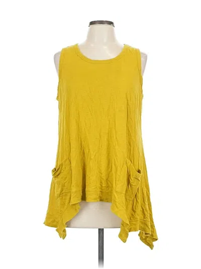 Pre-owned Logo By Lori Goldstein Sleeveless T-shirt In Yellow