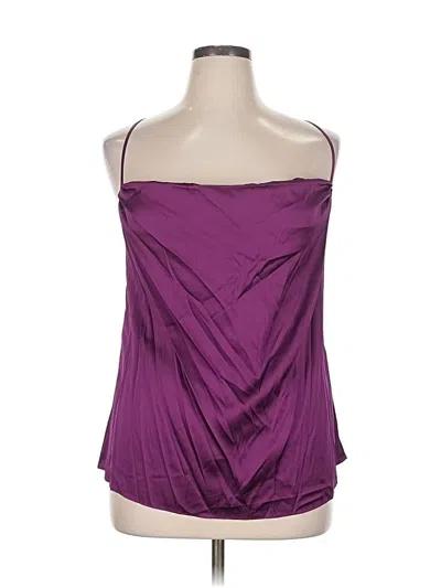 Pre-owned Robert Graham Sleeveless Silk Top Purple Strapless Neckline Tops