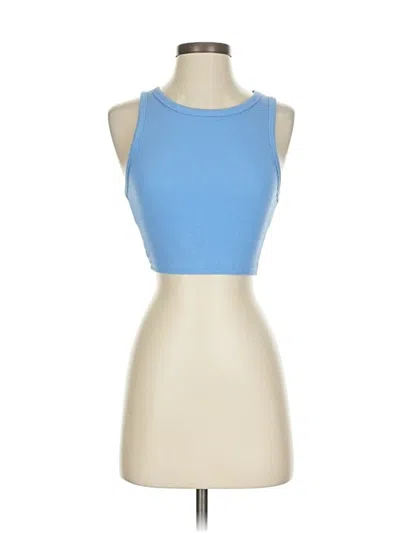 Pre-owned Zara Tank Top Blue Strapless Neckline Tops