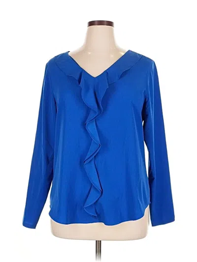 Pre-owned Ann Taylor 3/4 Sleeve Blouse In Blue