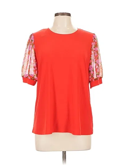 Pre-owned Cece Short Sleeve Top Red Cold Shoulder Neckline Tops