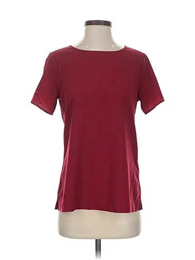 Pre-owned Van Heusen Short Sleeve Top Burgundy Crew Neck Tops