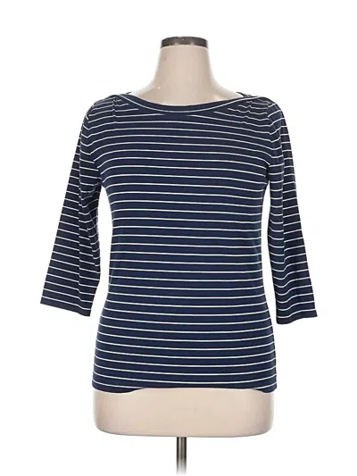 Pre-owned Ann Taylor 3/4 Sleeve T-shirt In Blue