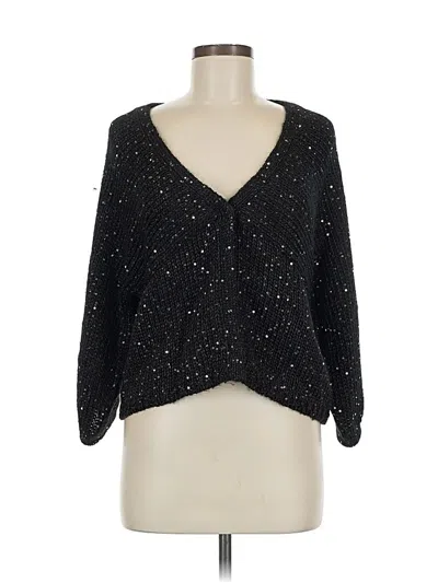 Pre-owned Chico's Cardigan Sweater In Black