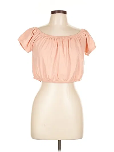 Pre-owned Hollister Short Sleeve Top Pink Off The Shoulder Neckline Tops