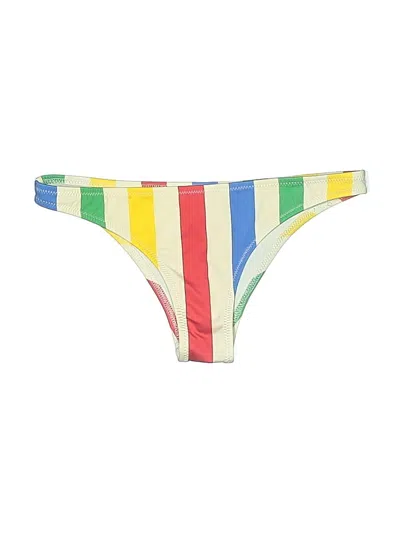 Pre-owned Solid & Striped Swimsuit Bottoms In White