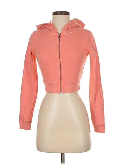 Pre-owned American Eagle Outfitters Zip Up Hoodie In Orange