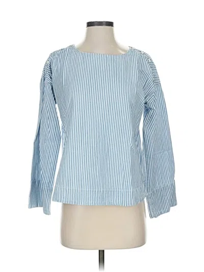 Pre-owned Madewell Long Sleeve Blouse In Blue