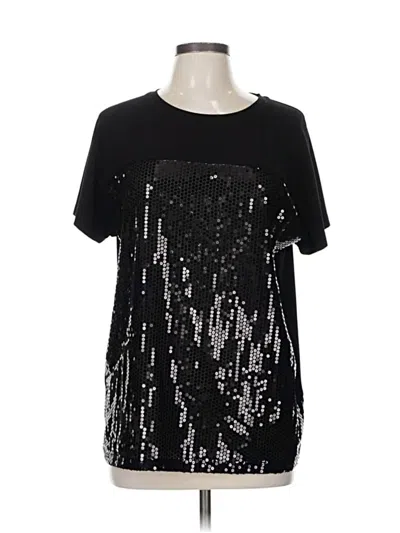 Pre-owned Dkny Short Sleeve Top Black Crew Neck Tops