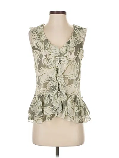 Pre-owned New York And Company Sleeveless Blouse In Green
