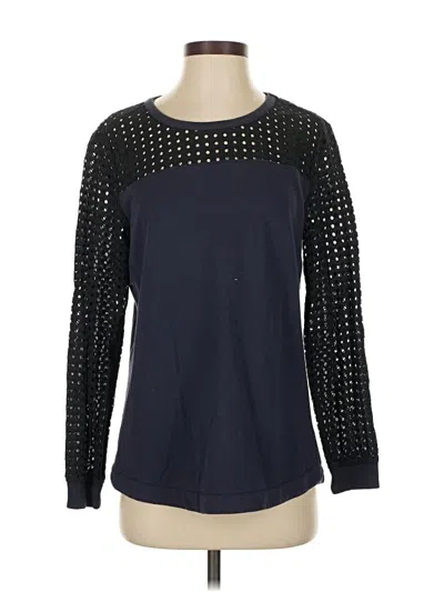 Pre-owned L.l.bean Signature Long Sleeve Top Black Crew Neck Tops