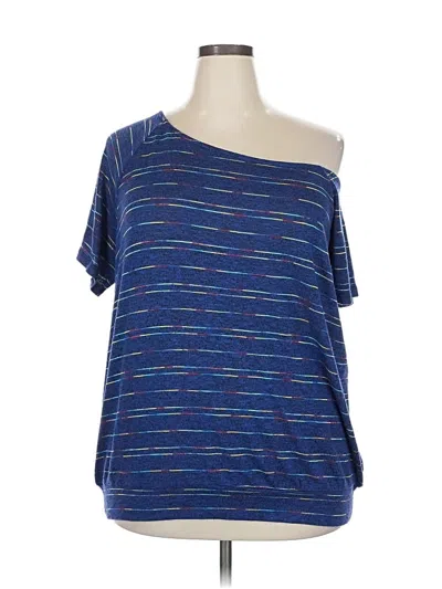 Pre-owned Torrid Short Sleeve Top Blue One Shoulder Neckline Tops