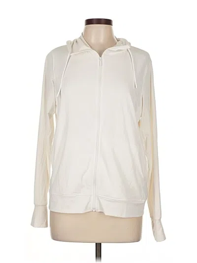 Pre-owned Uniqlo Zip Up Hoodie In White