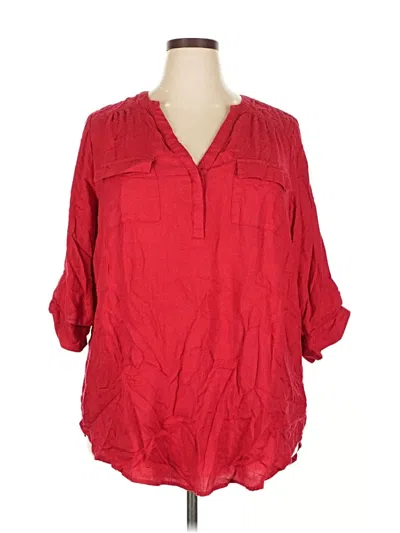 Pre-owned Torrid 3/4 Sleeve Blouse In Red