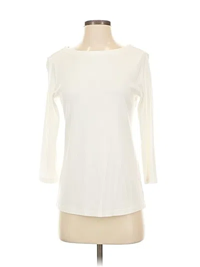 Pre-owned Chico's 3/4 Sleeve T-shirt In White
