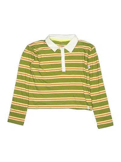 Pre-owned Treasure & Bond Kids' Long Sleeve Polo Shirt In Green