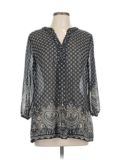 Pre-owned Charter Club 3/4 Sleeve Blouse In Gray