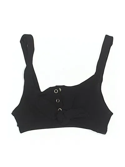 Pre-owned Beach Bunny Swimsuit Top Black Solid Pattern Swimwear